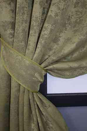 Комплект коротких штор VR-Textil Жаккард Sultan YL № 1213ш Оливковый 130х170 см 2 шт (35-0053) Киев