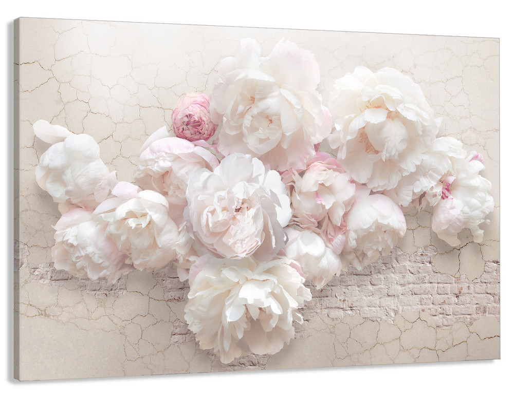 Картина холст у вітальню / спальню  Білі півонії      MLP_42  ( 60х30см ) 80х160см Київ - фото 1