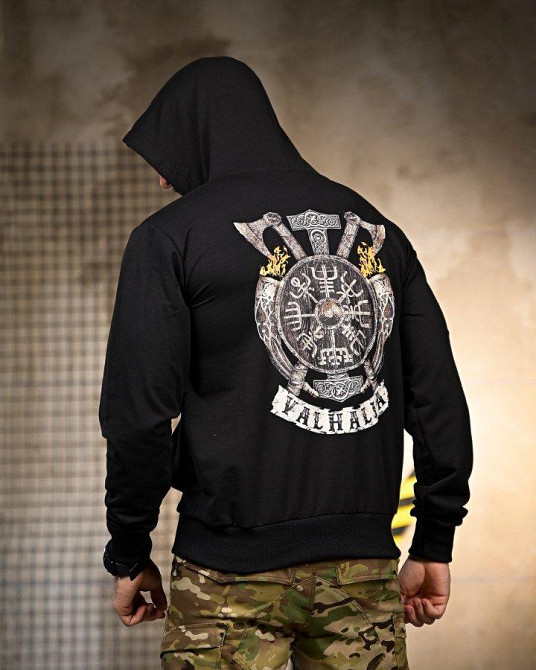 Милитари Худи Valhalla black РП7411 Одесса - изображение 1