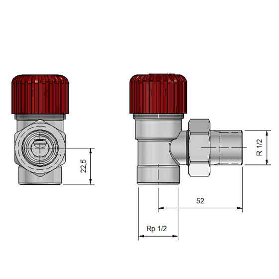 Комплект вентилів термостатичний Vario Term ROYAL, кутовий, білий. Київ