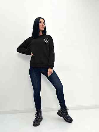 Жіночий світшот вільного крою "Self" Турція оптом | Норма і батал Київ