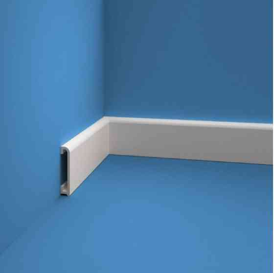 Плинтус РМ 080.16 под покраску из полимера высокой плотности  (2,00м.п.) 80х13мм Днепр