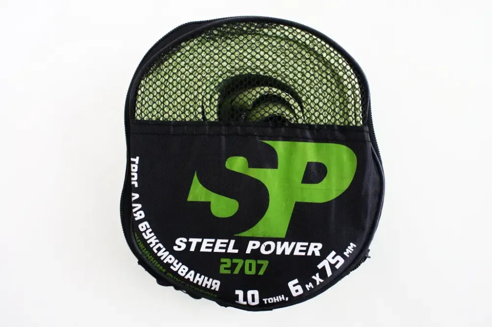 Трос буксировочный лента 10 т/6.0м/7.5см Steel power крючки (сумка) Винница - изображение 2