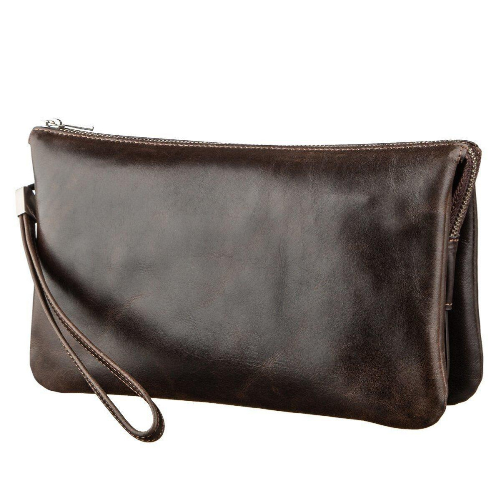 Барсетка мужская GRANDE PELLE 11263 в гладкой коже Коричневая Киев - изображение 2