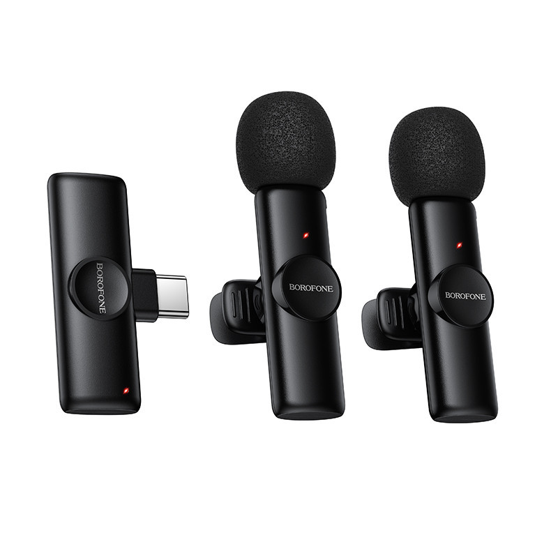 Бездротова мікрофонна система BOROFONE BFK16A Winner dual-mic (Type-C) Black Одеса - фото 1