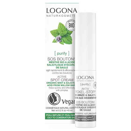 БІО-Крем антибактеріальний СТОП-ПРИЩІ для проблемної шкіри М'ята та Саліцилова кислота з кори верби Logona 6 мл Київ