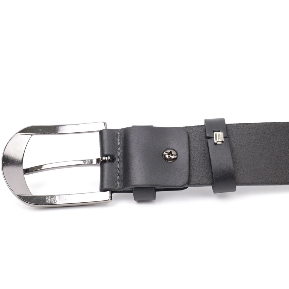 Класичний брючний пояс для чоловіків із натуральної шкіри GRANDE PELLE 11680 Чорний Київ - фото 9
