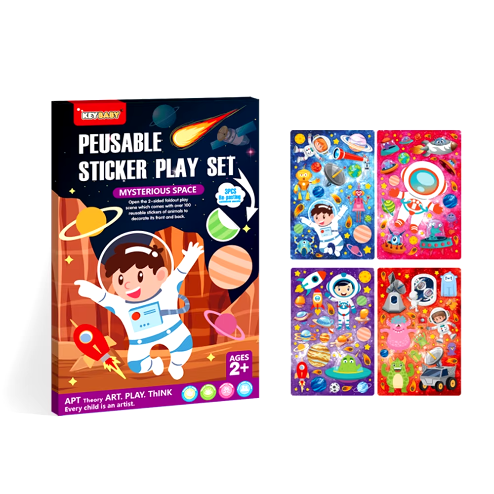 Набір багаторазових наклейок Keybaby із великою сценою для творчості, у кольорі Universe Кам'янець-Подільський - фото 2