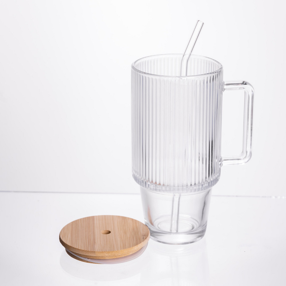 Yiwu Кружка скляна з кришкою і трубочкою 750 (мл) HP-19-48 Коломия - фото 3