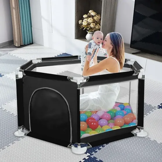 Манеж детский Malatec 125х113х64 см Черный Коломия