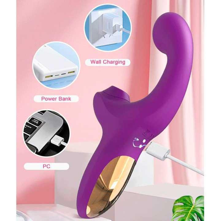 Вибратор - вуманайзер 2 в 1 для клитора и точки G, LIVMAN - Фиолетовый Винница - изображение 10