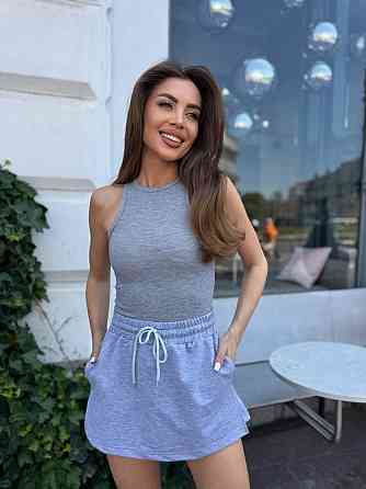 Жіноча літня спідниця-шорти турецька двонитка Меланж, 46 Одеса