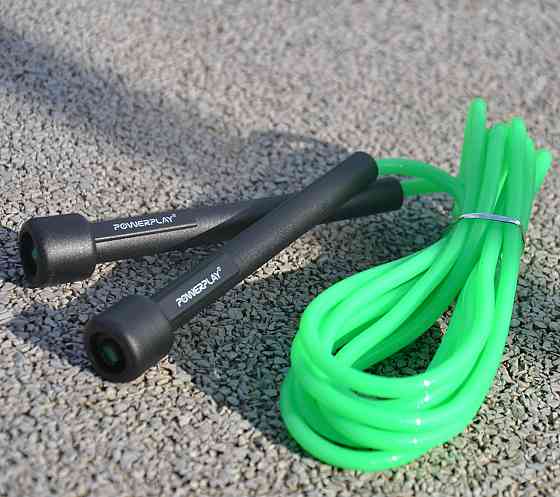 Скакалка PowerPlay 4201 Basic Jump Rope Зелена 2,8m для занять фітнесом вдома і в тренажерному залі Київ