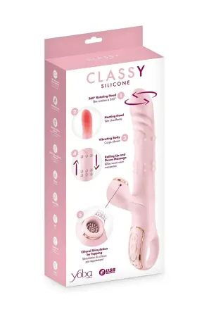Вібратор-кролик 5в1 Yoba Classy, ​​вібрація, ротація, пульсація, перлинний масаж, нагрівання Львів