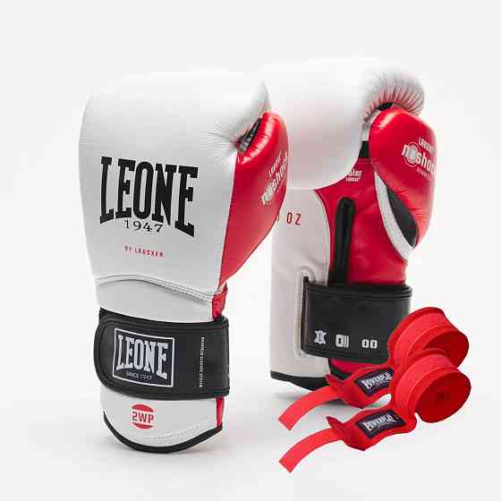 Боксерські рукавиці Leone GN113 IL TECNICO N3 White 12 унцій (бинти 4 м. в комплекті) Кам'янське