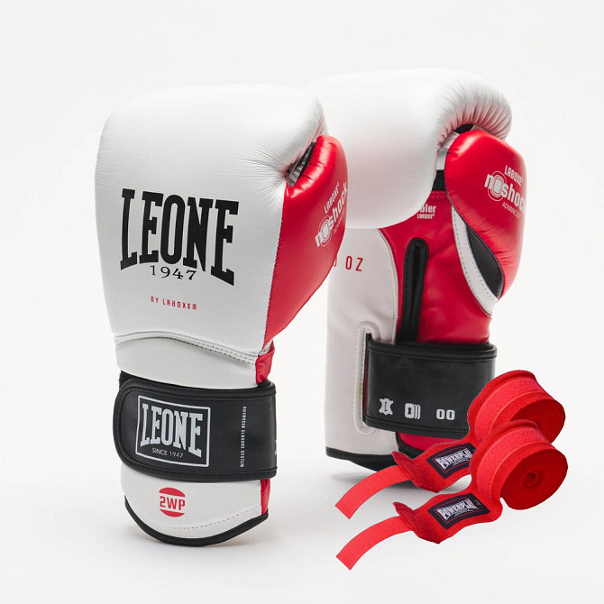 Боксерські рукавиці Leone GN113 IL TECNICO N3 White 12 унцій (бинти 4 м. в комплекті) Каменское - изображение 1