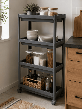 Этажерка 4-х ярусная Violet House 6014 Long Shelf GREY 54х18х91 см (7040714) Киев