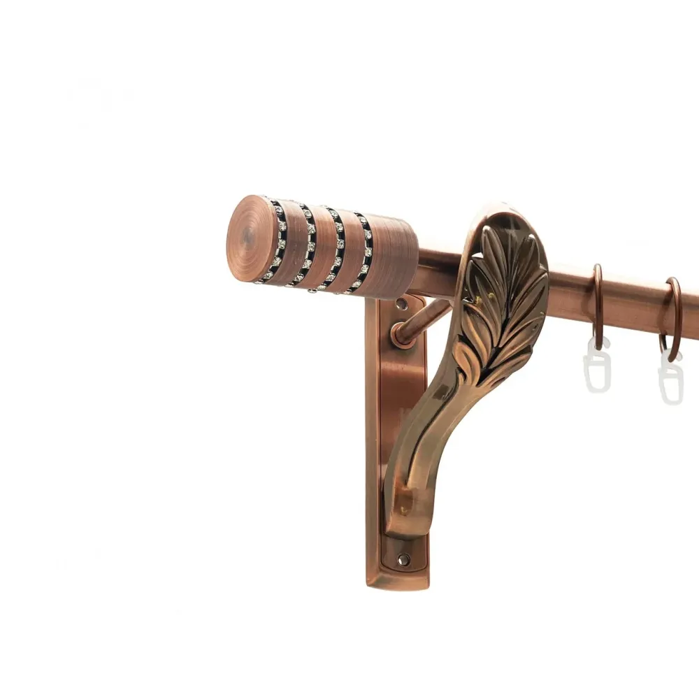 Карниз Orvit Барамелла металевий однорядний ретро гладка труба кільце металеве Мідь 25 мм 200 см (00-00021776) Львів - фото 1