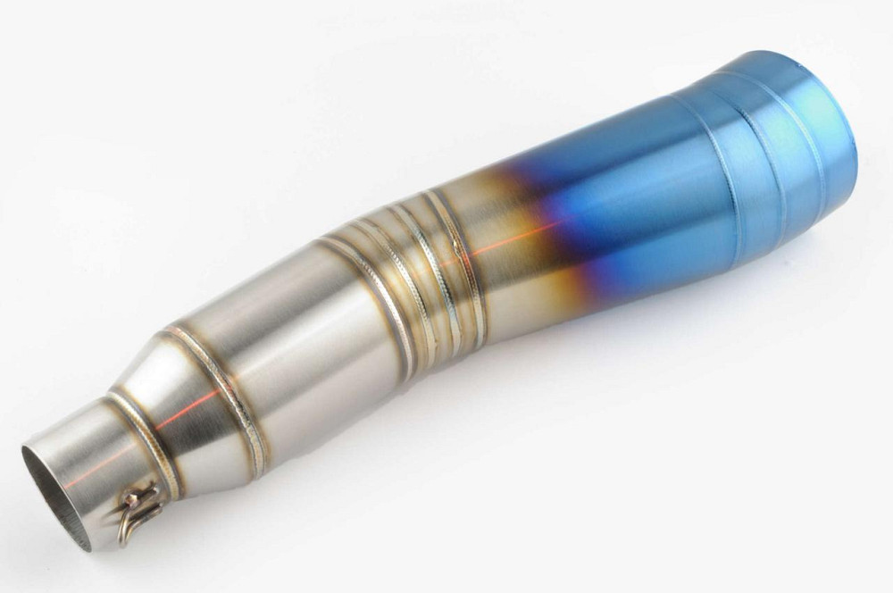 Глушник (тюнінг) 400*10 см, кріп. Ø78mm (нержавіюча сталь, сопло, сріблясто-синій, прямоток, mod:1) Мукачево - фото 1