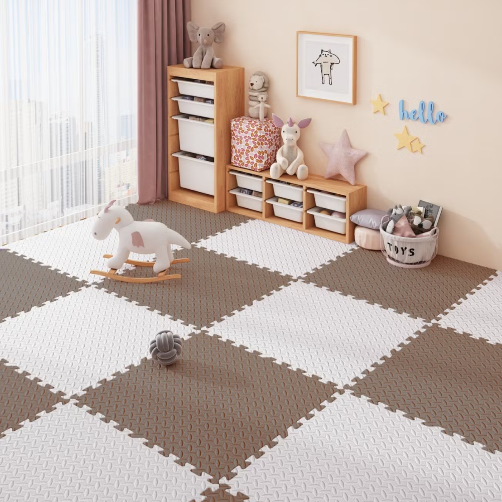 Коврик-пазл напольный, термоковрик,без покрытия,Eva-пены 10 пазлов 60*60 см,площадь покрытия 3,6м²,толщина 1 см, коричневый Каменец-Подольский - изображение 4