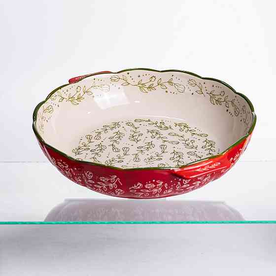 Форма для запікання Vintage Ø30 (см) кругла форма для випікання в духовці з ручками Червона HM04-08 Київ