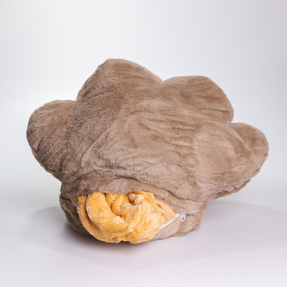 Плюшева подушка-плед "Лапка" 3 в 1, коричнева Київ - фото 5