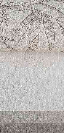 Шпалери вінілові на флізеліні метрові Rasch Novella 1,06х10 листя гілки матові коричневі на бежевому Київ