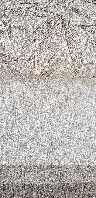 Шпалери вінілові на флізеліні метрові Rasch Novella 1,06х10 листя гілки матові коричневі на бежевому Київ - фото 3