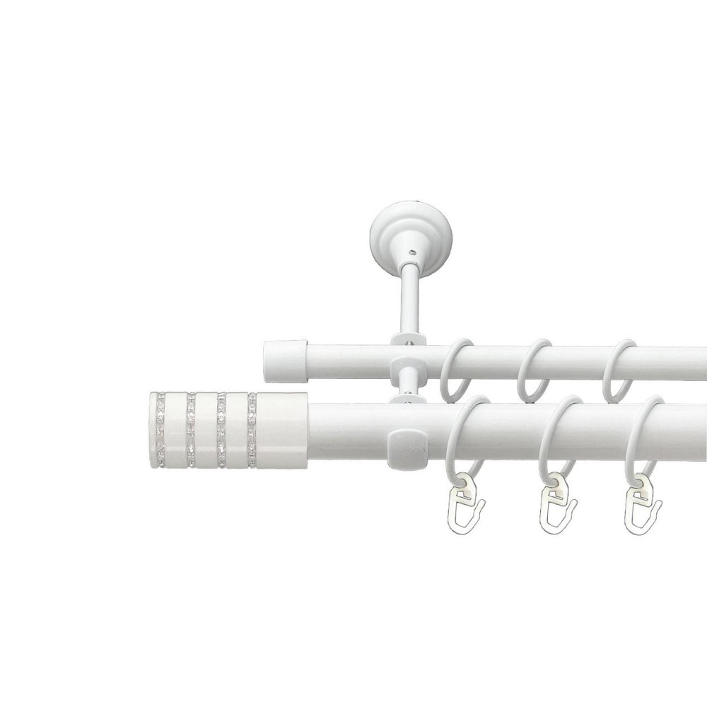 Карниз Orvit Барамелла металевий дворядний відкритий гладка труба кільце металеве Арктіс 25\16 мм 240 см (00-00021035) Львів - фото 1