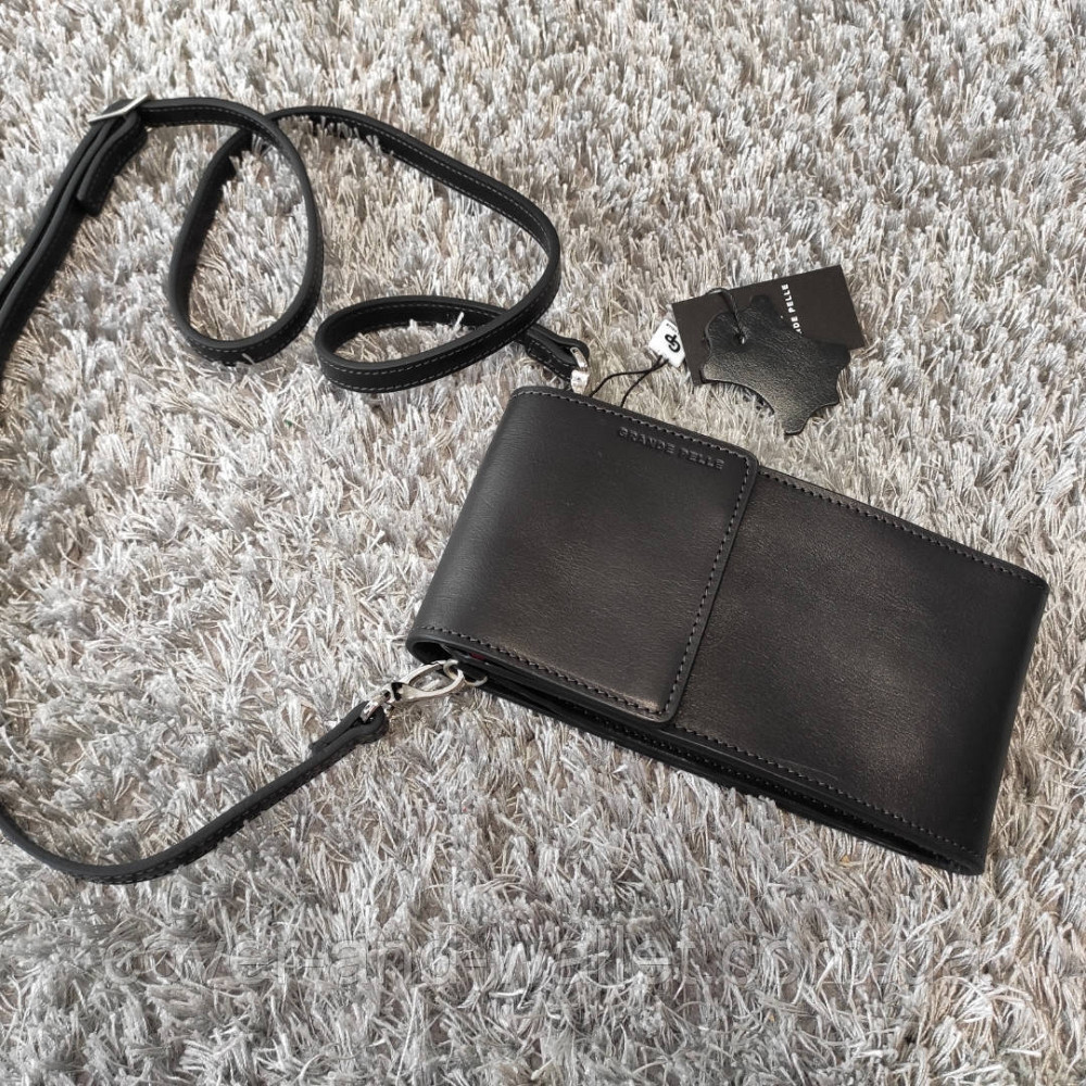 Маленькая мужская вертикальная сумка кошелек через плечо Grande Pelle Киев - изображение 1