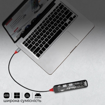 Концентратор Promate USB-C 7-in-1 Promate transhub-lite (transhub-lite) Вінниця - фото 8