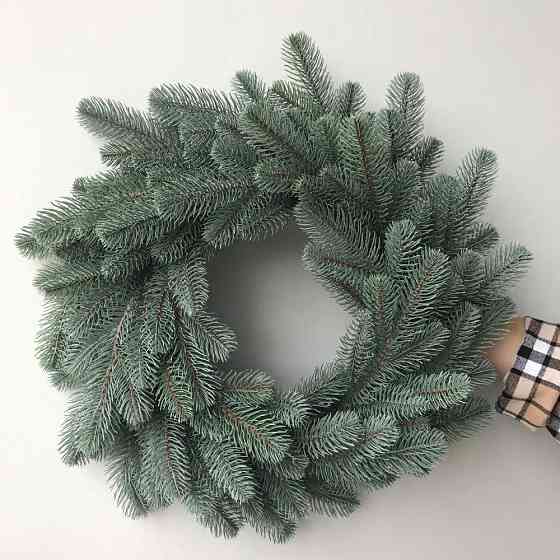 Рождественский венок из хвои Премиальный литой 45 см (Голубой) Киев