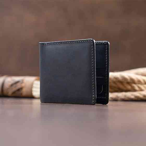 Портмоне на одно отделение в матовой коже Черное (GRANDE PELLE) Киев