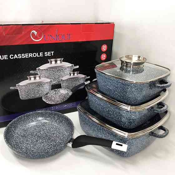 Набір посуду з мармуровим покриттям для дому, Набір кухонний мармуровий кухонний гранітний ZH-55 Івано-Франківськ