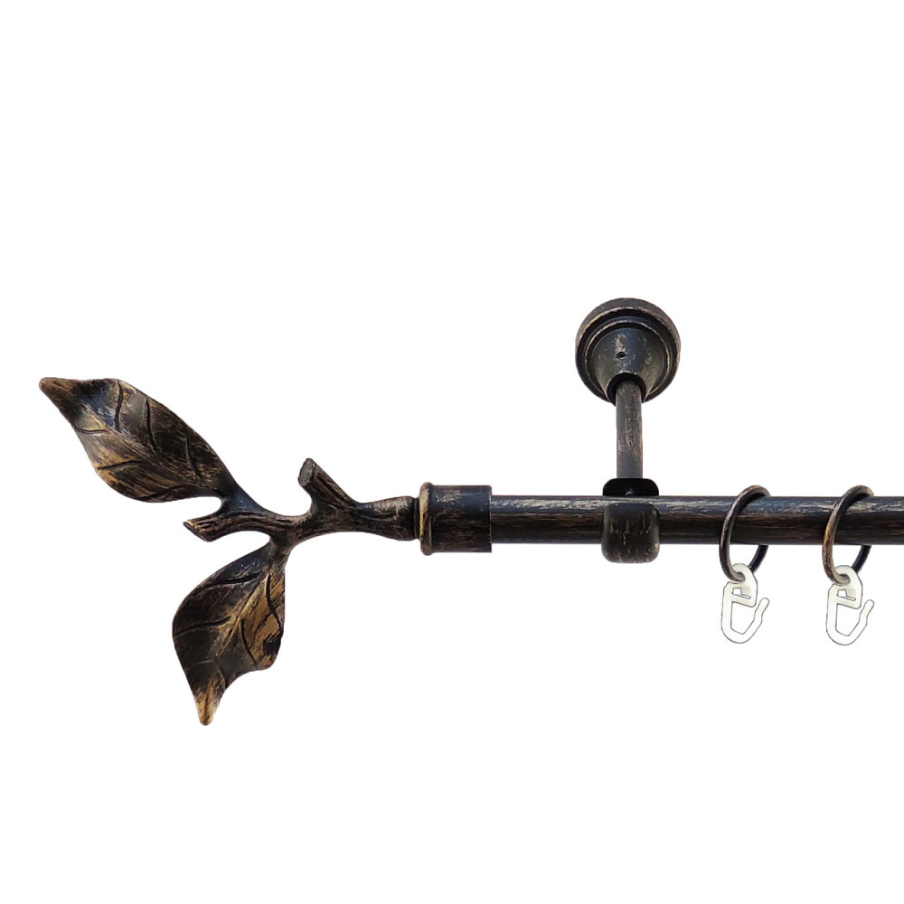 Карниз Orvit Листок Троянди металевий однорядний відкритий Чорне Золото 16 мм 300 см (5467987) Львов - изображение 1