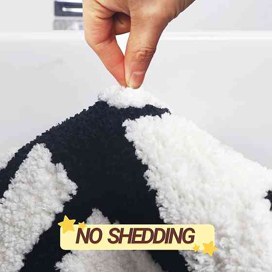 Ультрам'який килимок для ванної Aquarius мікрофібра з антиковзкою гумовою основою 45х60 см Чорний з білим Буча