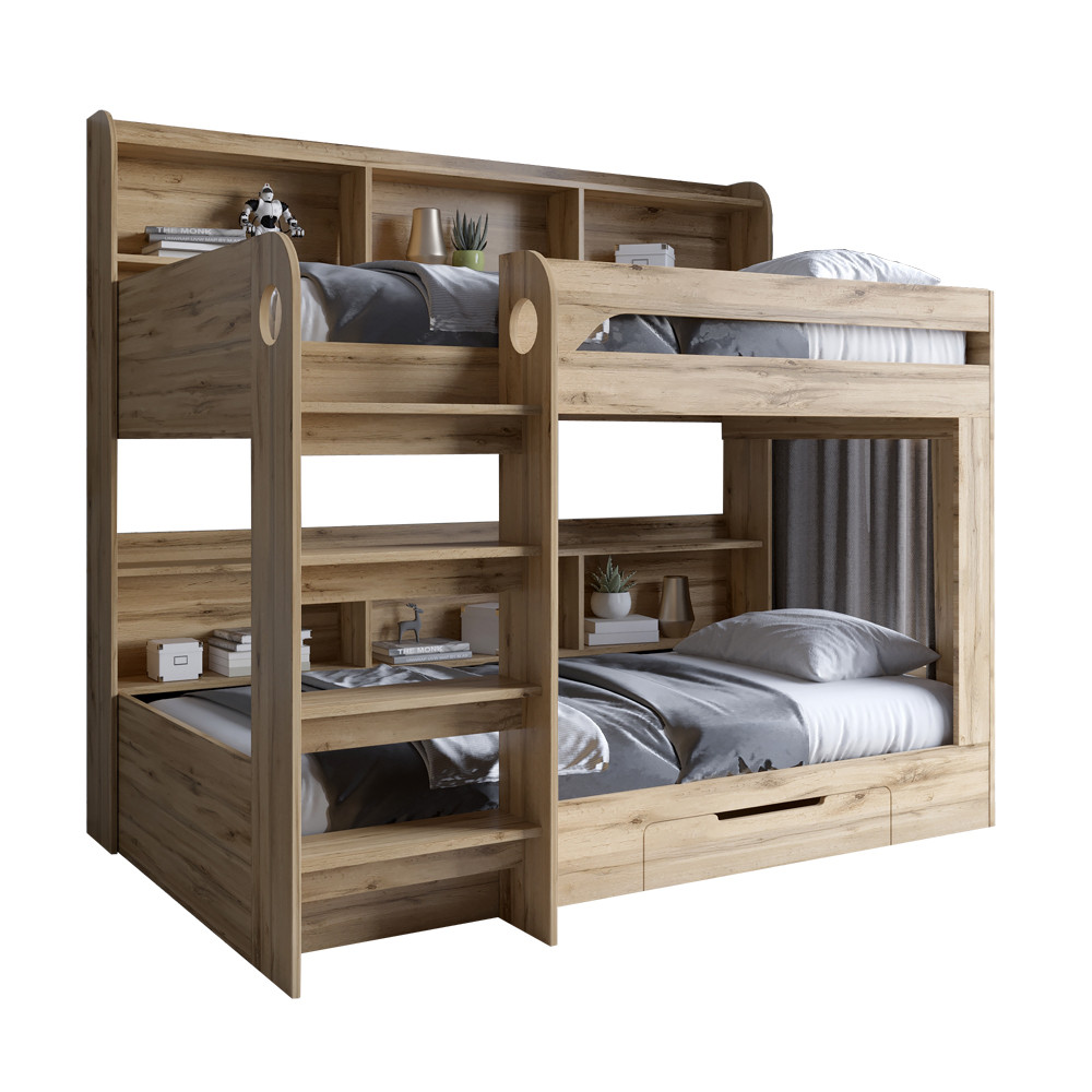 Дитяче двоярусне ліжко LION Майнкрафт 90х190 см з шухлядою Дуб Аппалачі (LION-041535) Львів - фото 2