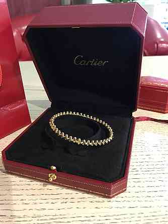 Брендовий браслет "зубчики" Cartier у лимонному золоті/Картьє браслет із зубчиками Одеса