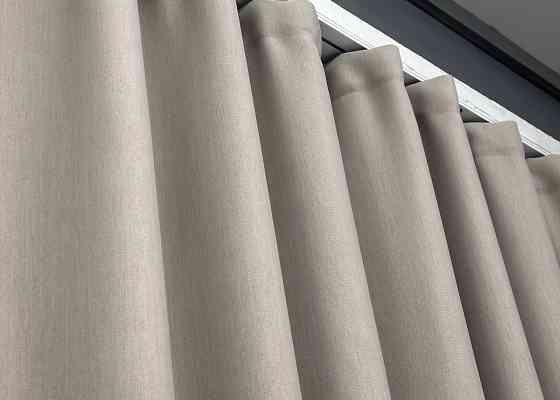Двостороння шторна тканина блекаут з лляною фактурою, колекція “Scandi” колір тауп 1905ш Київ