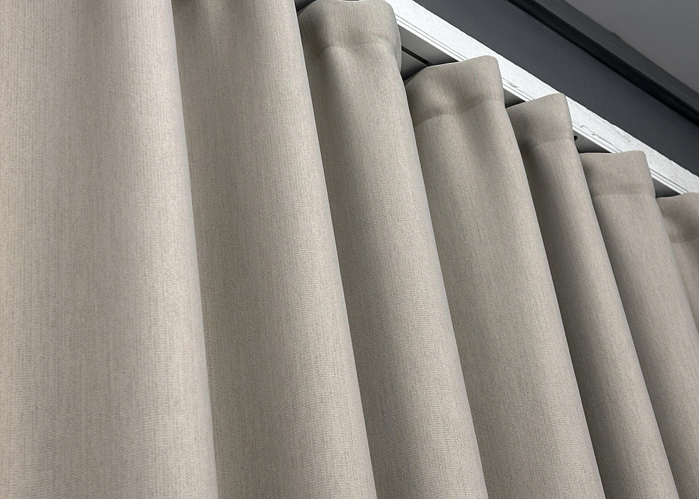 Двостороння шторна тканина блекаут з лляною фактурою, колекція “Scandi” колір тауп 1905ш Київ - фото 5