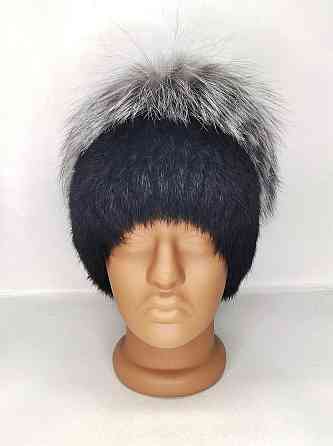 Шапка хутряна жіноча Мерлін з чорнобуркою Чорний Харків