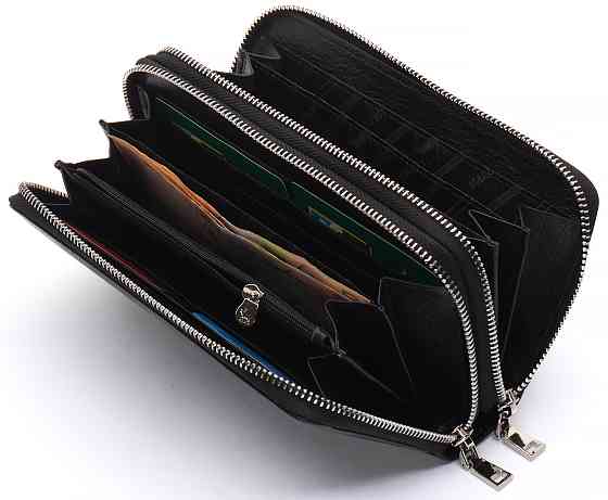 Чорний чоловічий клатч з натуральної шкіри Marco Coverna Київ