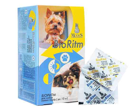 Полівітамінний комплекс Біоритм (BioRitm) для собак малих порід до 10 кг ціна за 2 таблетки (Ранок - 1 шт., Вечір - 1 шт.) Вінниця