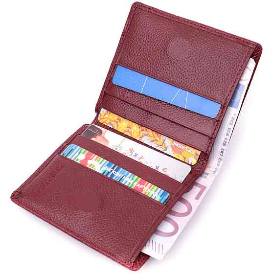 Маленький жіночий гаманець із натуральної шкіри ST Leather 19467 Бордовий Київ