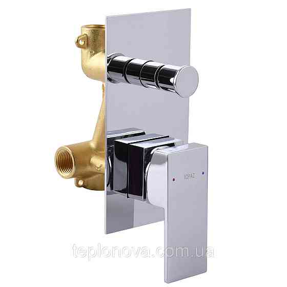 Смеситель для душа встроенный TOPAZ ODISS TO-18205-H66 ручная и верхня лейки, горизонт, хром Черновцы