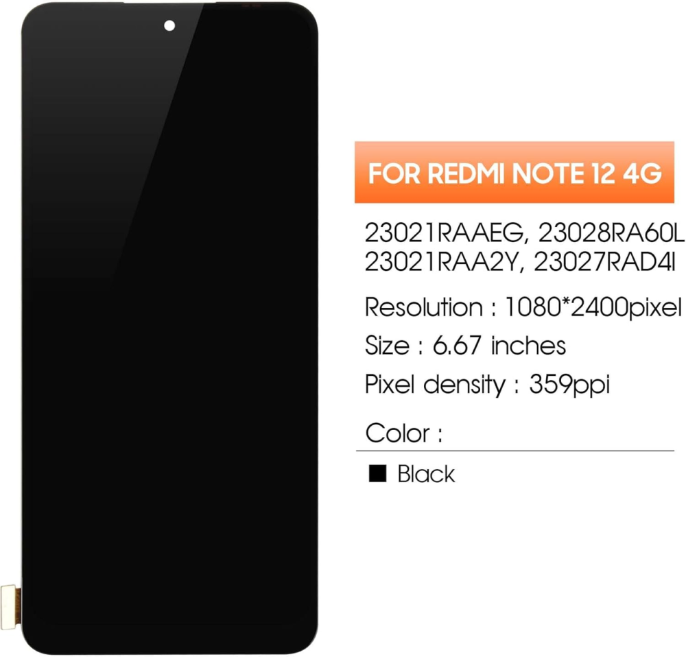 Заміна екрана для Xiaomi Note 12 4G РК-дисплей 23021RAAEG 23021RAA2Y 23027RAD4I РК-дигітайзер сенсорного екрана Київ - фото 2