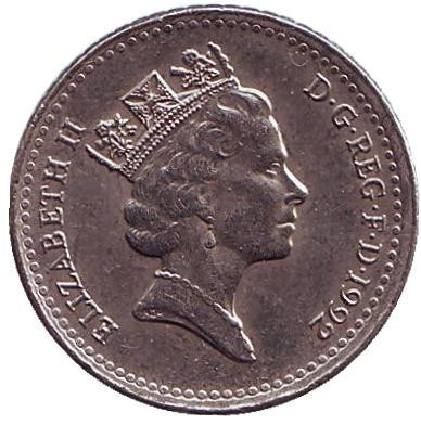 Монета 5 пенсів. 1992 рік, Великобританія. Полтава - фото 1