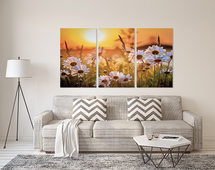 Модульная картина в гостиную / спальню  Поле Ромашок       ART-311_3A 70х130 см Киев - изображение 2