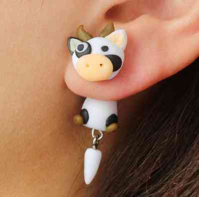 З ДЕФЕКТОМ (на одній корівки на мордочці є тріщини) Сережки для дітей "Корова" - довжина 4см Київ