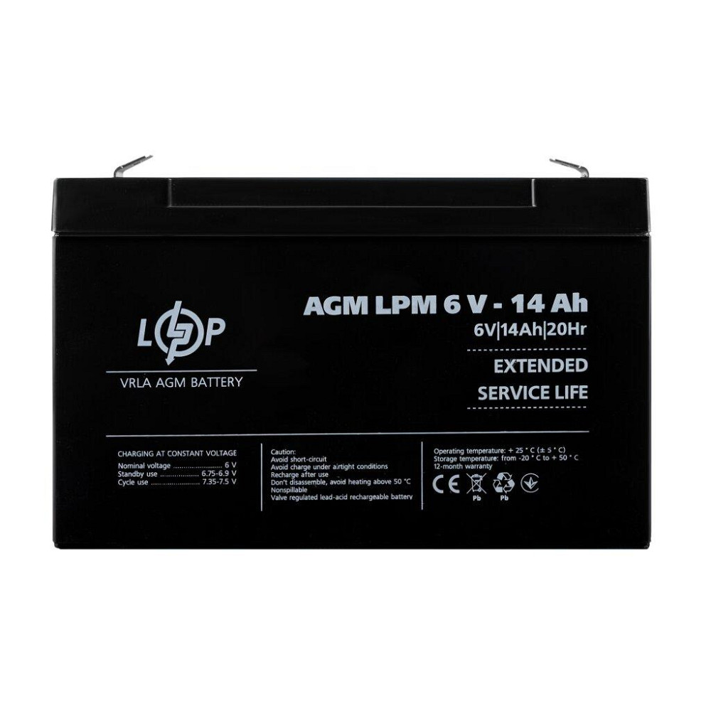 Акумулятор AGM LPM 6V - 14 Ah Київ - фото 1